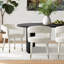 Ensemble de salle à manger 7 pièces moderne avec table ovale 79 po et chaises rembourrées-476475659
