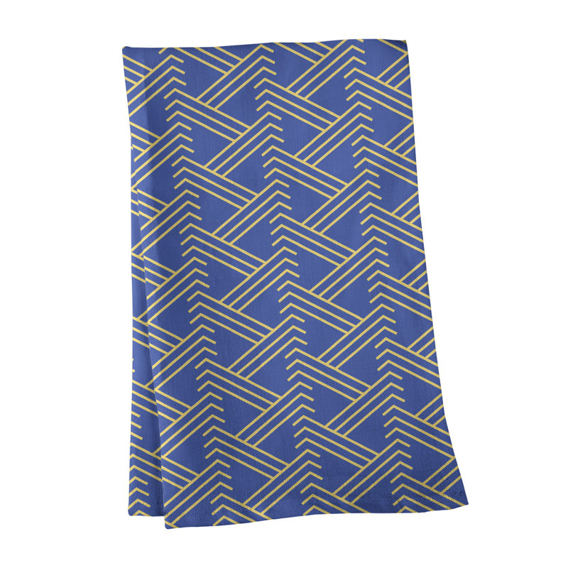 Jordao Tea Towel Kitchen Towel, Yellow/Blue, Cotton Twill
