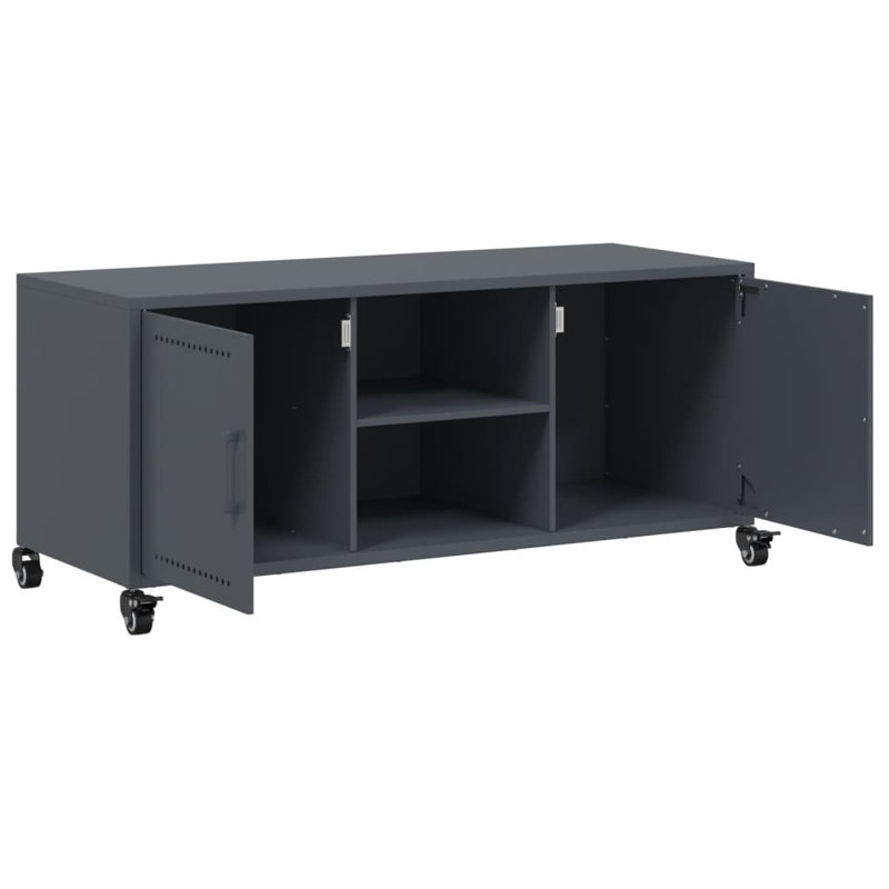 Aranwen Unfinished TV Stand for TVs up to 24", Anthracite