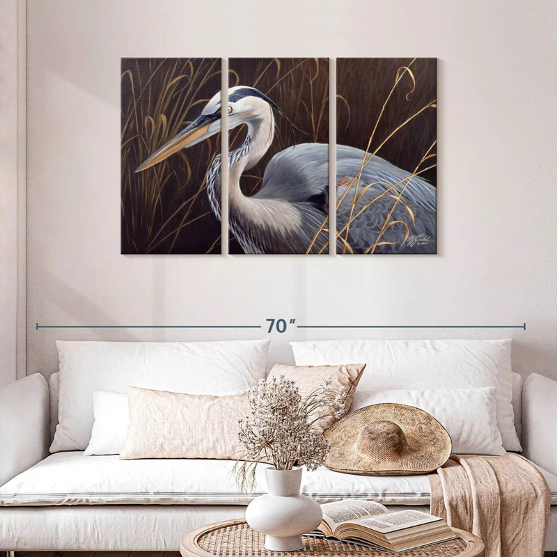 Brampt Great Blue Heron, 28" H x 45" W
