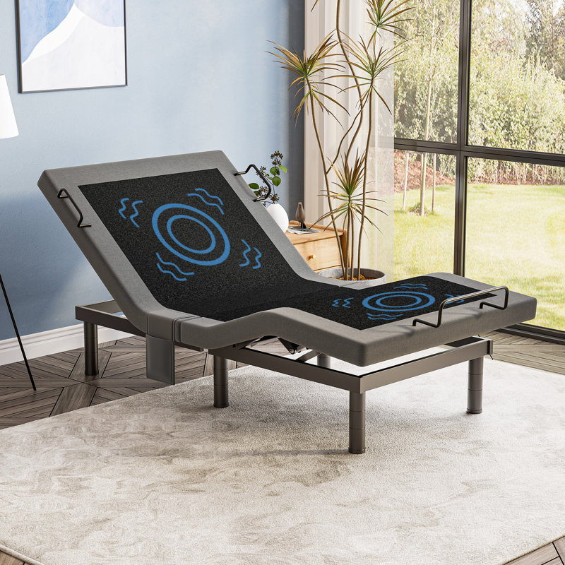Base de lit à massage réglable avec gravité zéro, anti-ronflement, télécommande sans fil, Très grand simple