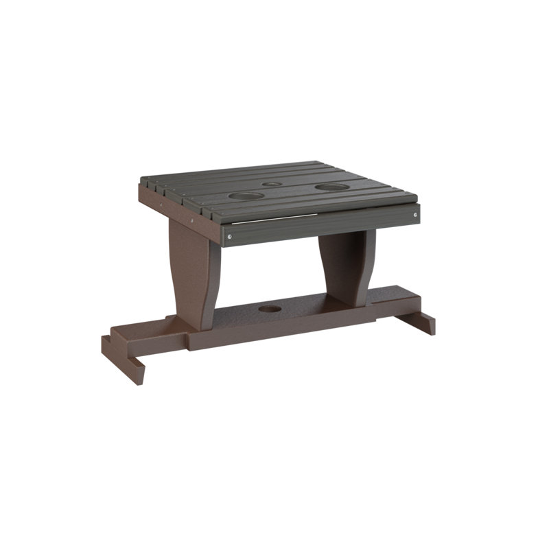 Outdoor Rectangle Side Table, Chocolate Brown, Coastal Gray
