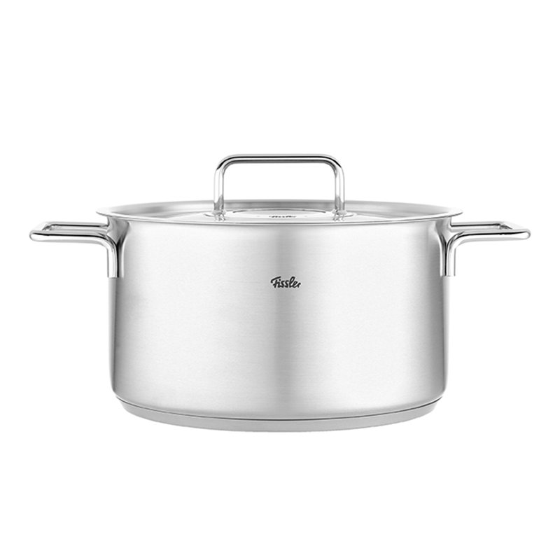 Fissler Pure Collection Stainless Steel Stock Pot with Metal Lid, 6.7