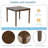 Wooden Dining Square Table, Kitchen Table For Small Space, 4 Person Dining Table, Walnut ONLY THE TABLE-132392755-132392757
