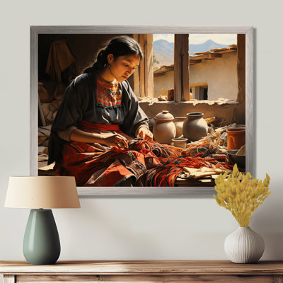 Corail beige, Mexique, art tisserand, reproduction d'art sur toile