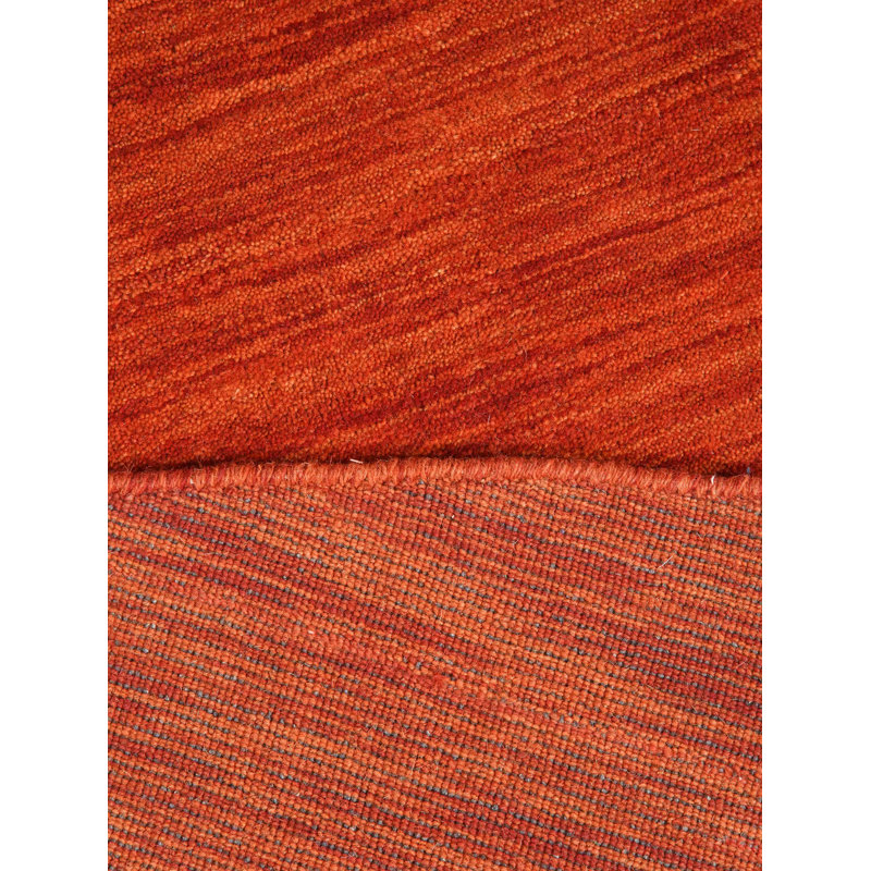 Sanfiel Hand Knotted Loom Wool Eco-Friendly Area Rugs - Round, Light Red Color, Plain Solid Design, High Pile Thick Handmade Anti Skid Area Rugs for Living Room, Bed Room