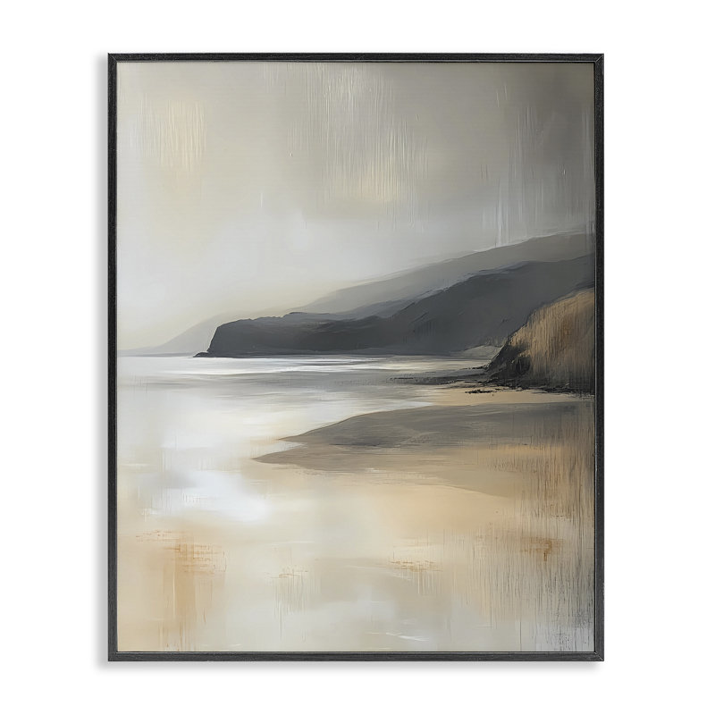 Estampe numérique Peachy Paynes Cove, design par Walker Noble, H 14 po x l 11 po, Giclée encadrée noir minuit