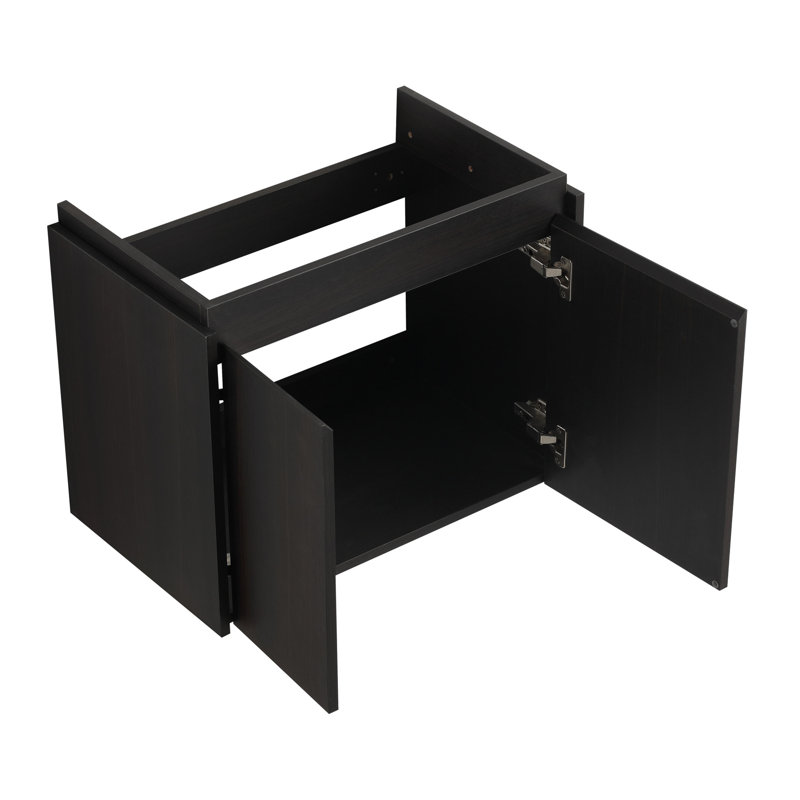 Meuble-lavabo sophistiqué avec lavabo élégant et grand espace de rangement, Noir, noir, noir, noir