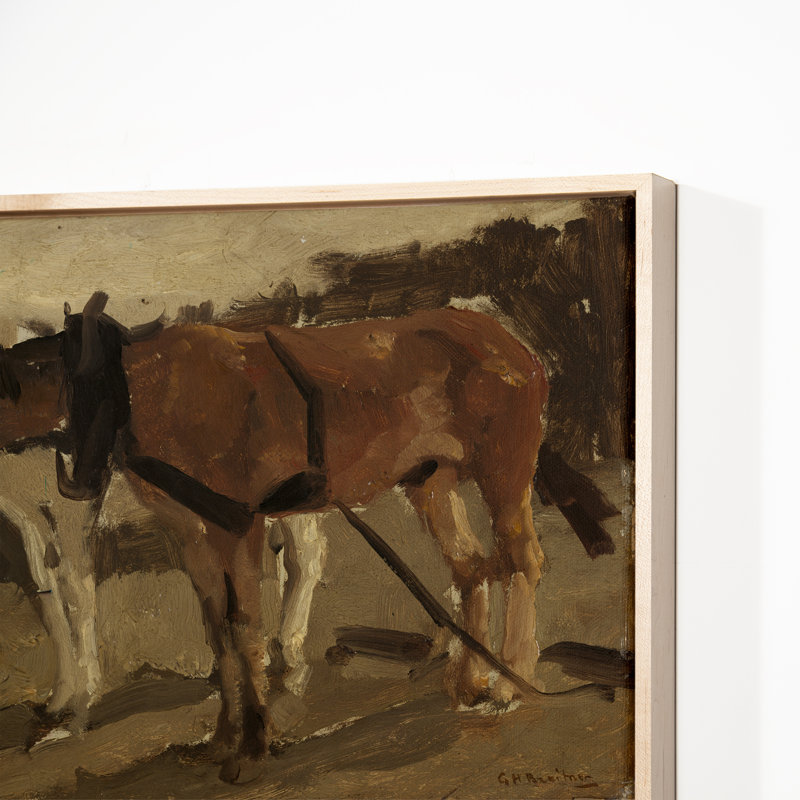 A Brown And A White Horse Print by George Hendrik Breitner
