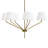 7-light 40"W Brass Burlap Shaded Chandelier For Dinning Room