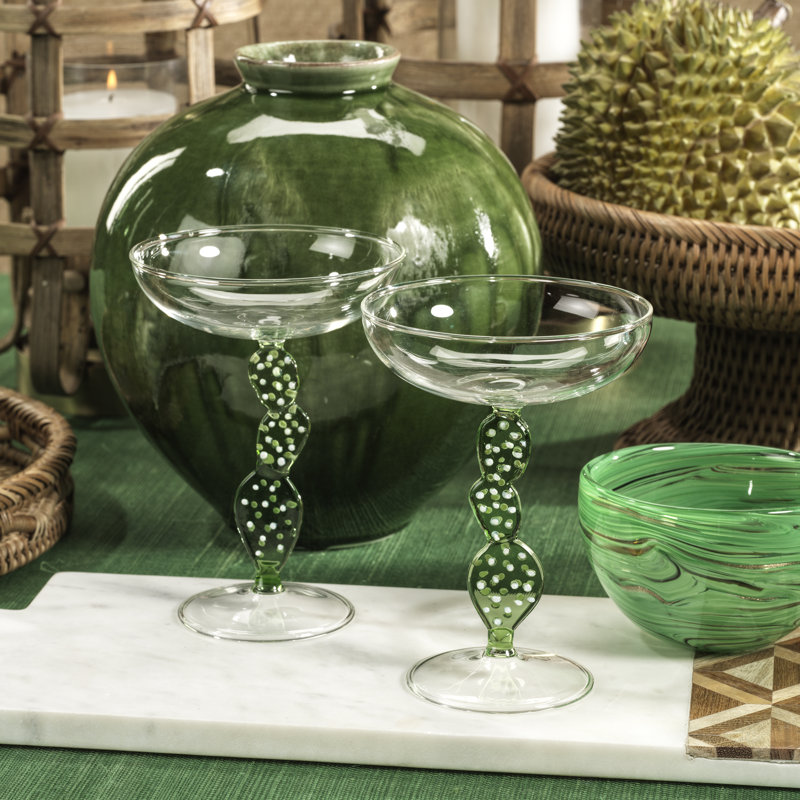 Ensemble de 4 verres à cocktail Tactila Climbing Cacti, Vert cactus