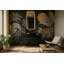 Dark Tropical Landscape Wallpaper Palm Trees Gold Sun Removable Wall Decor-1355658890-1355658998