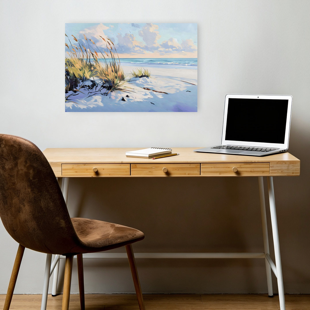 Grassy Sand Dunes Beach Contemporary Peaceful Serene Coastal Wall Art Print