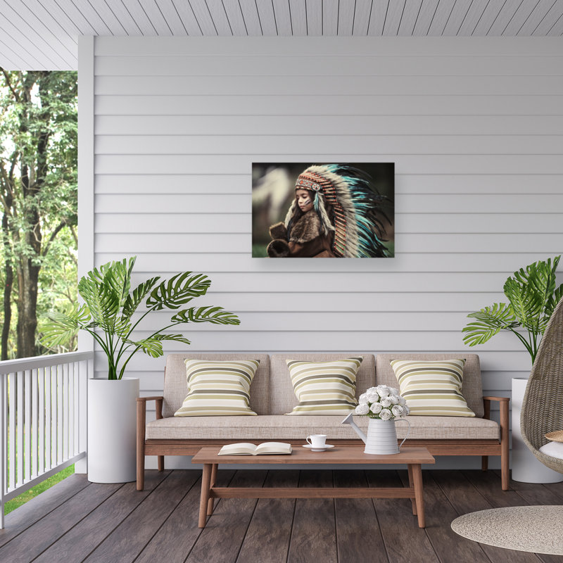 «Chief Of My Dreams On Canvas» par Carmit Rozenzvig, reproduction d'art, H 30 po x l 47 po