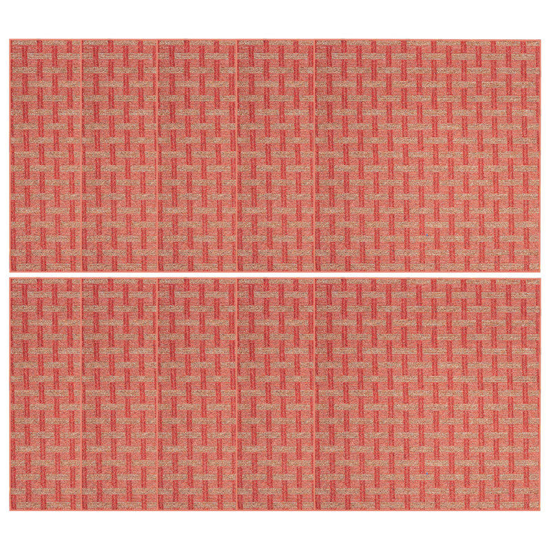 Ensemble de tapis intérieur / extérieur en polyester touffeté à la machine Korren, Demi-cercle 1 pi 6 po x 3 pi