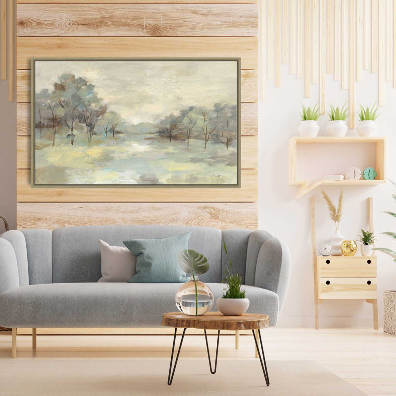 Paysage scénique - Peinture, L 33,5 po x H 21,5 po, Encadrement brun