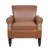 Enoks Traditional Upholstered Brown Faux Leather Armchair with Nailhead Trim-219326331