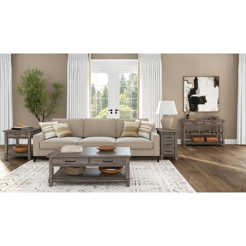 Console Table W/ Wine Bottle Storage & Storage Drawers