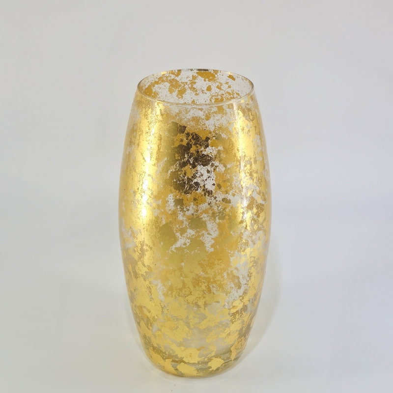 Vase Leiston, Doré, H 10 po x l 5 po x P 5 po