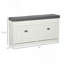 Banc de rangement pour chaussures moderne pour hall d'entrée, rangement avec coussin, 2 tiroirs, tablette réglable, peut contenir 8 paires, blanc