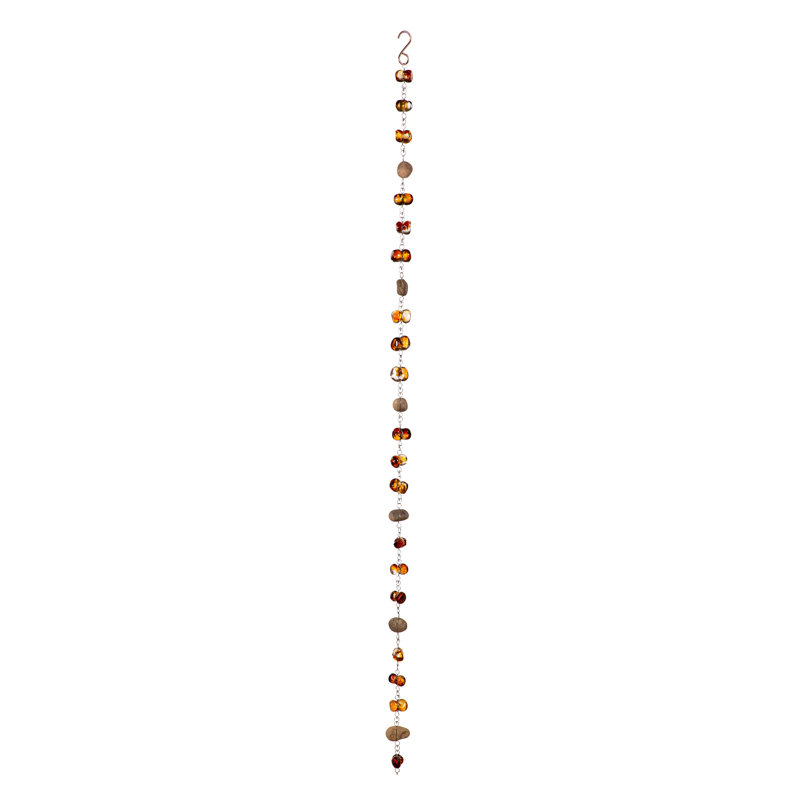 Chaîne de pluie en métal et verre Amber, H 70 po