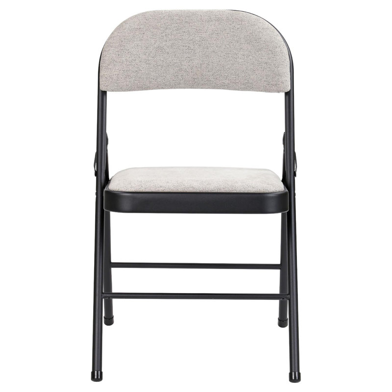 Fabric Padded Stackable Folding Chair Folding Chair, Black