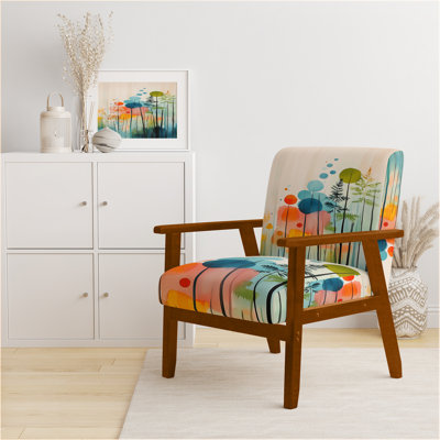 Chaise rembourrée Abstract Botanicals