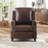 31.1''  Wide Classic and Overstuffed Soft Faux Leather Push Back Recliner with Nailhead Trims-1591826226