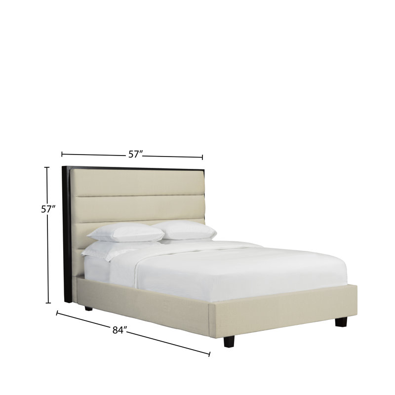Lit plateforme tapissier, Double, Ivoire