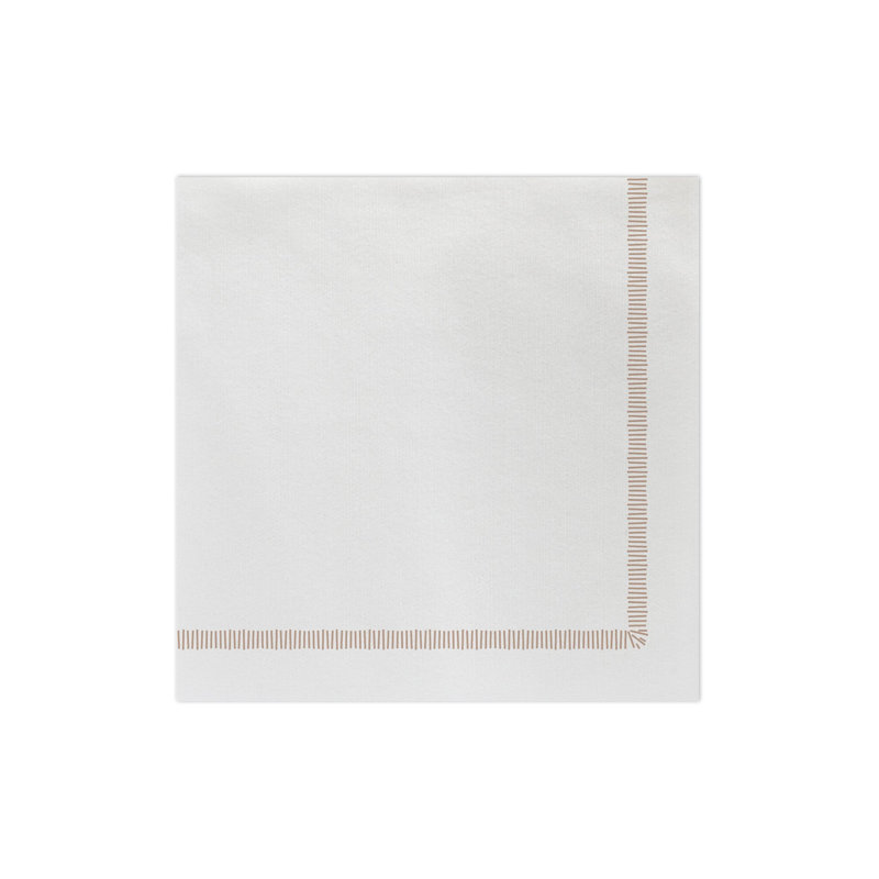 Papersoft Napkins Fringe Dinner Napkins, White/Linen