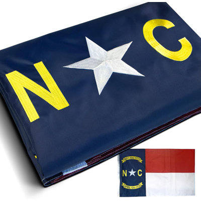 Drapeau de la Caroline du Nord brodé Anley EverStrong Series, l 36 po x H 60 po 