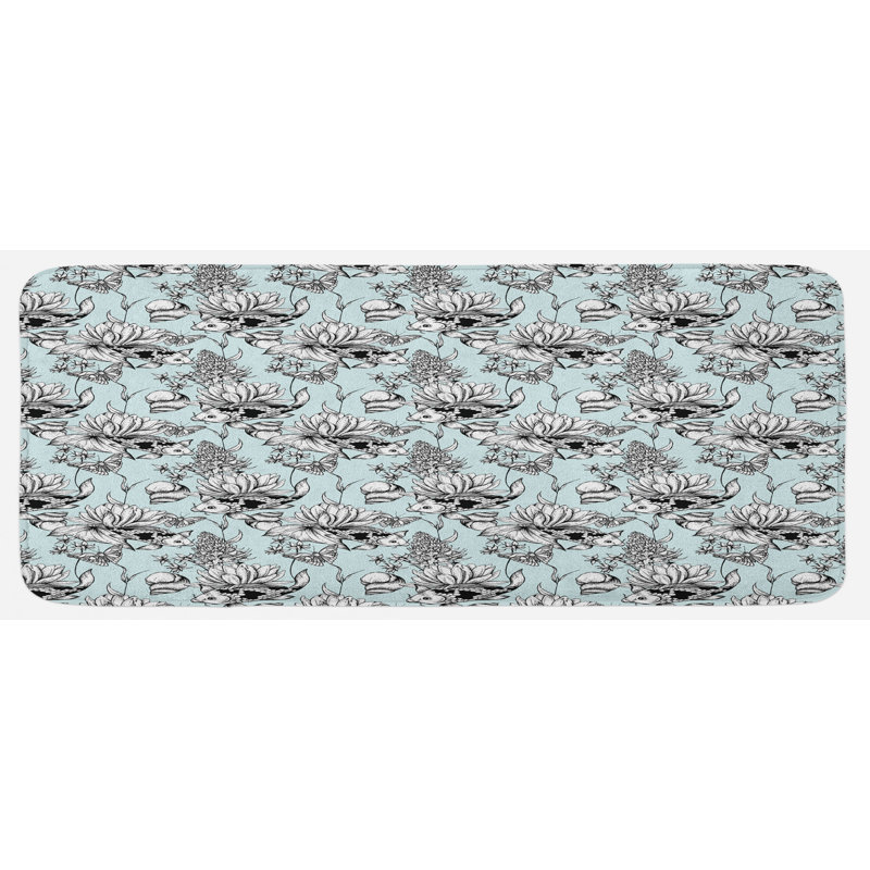Tapis de cuisine shabby flore