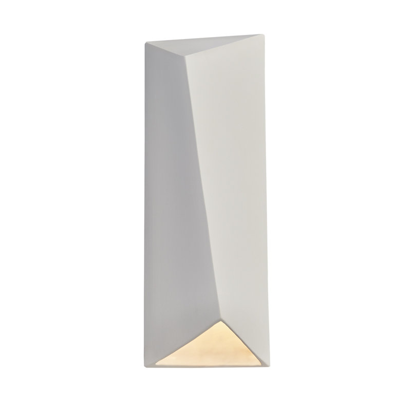 Lashay Ceramic LED Flush Mounted Sconce, Bisque