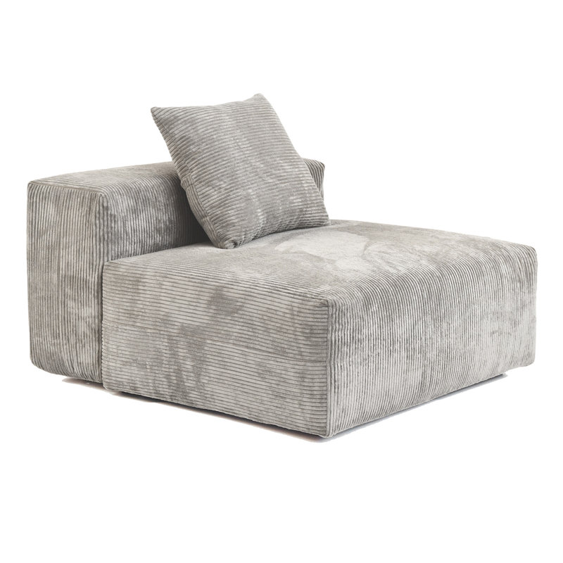 Nikodemos Upholstered Slipper Chair with Accent Pillow, Gray
