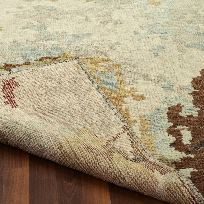 Chandley Wool Abstract Area Rug in Brown/Gray, Rectangle 2' x 3'