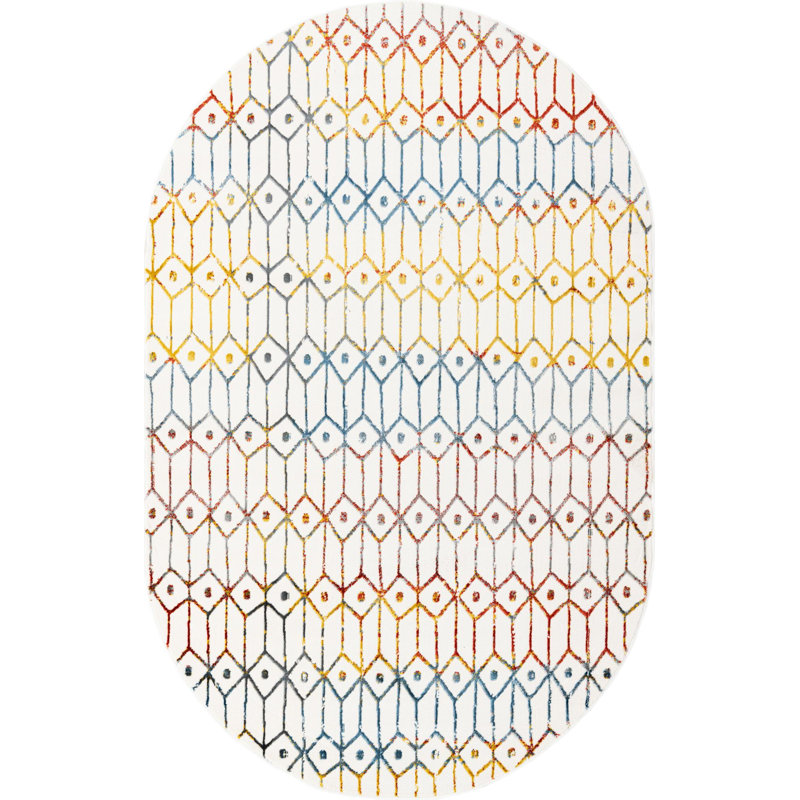Eshin Abstract Indoor Rug, Oval 5'3" x 8'