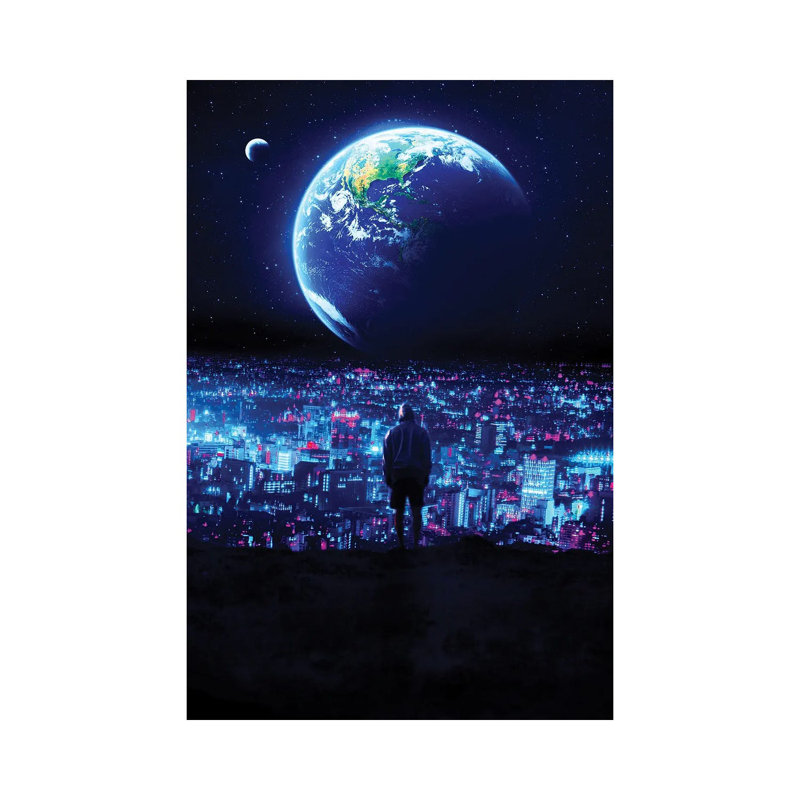 Alone 2077 by Gab Fernando - Wrapped Canvas Print, 20.32 cm H x 30.48 cm W