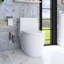 Toilette allongée 12 po à pièce unique avec chasse d'eau 1,28 GPF et siège blanc inclus