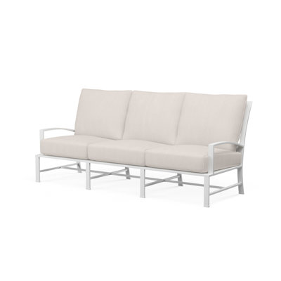 Bristol 76'' Wide Straight Aluminum Patio Sofa with Sunbrella® Cushions