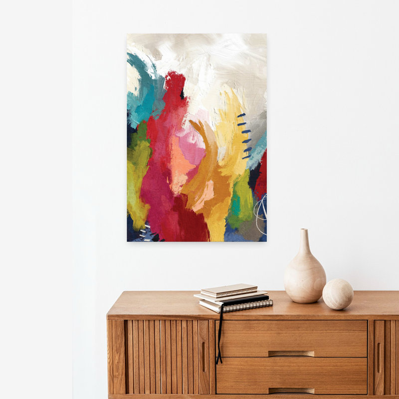 «Abstract Brights», art abstrait coloré et abstrait, 24" H x 16" W