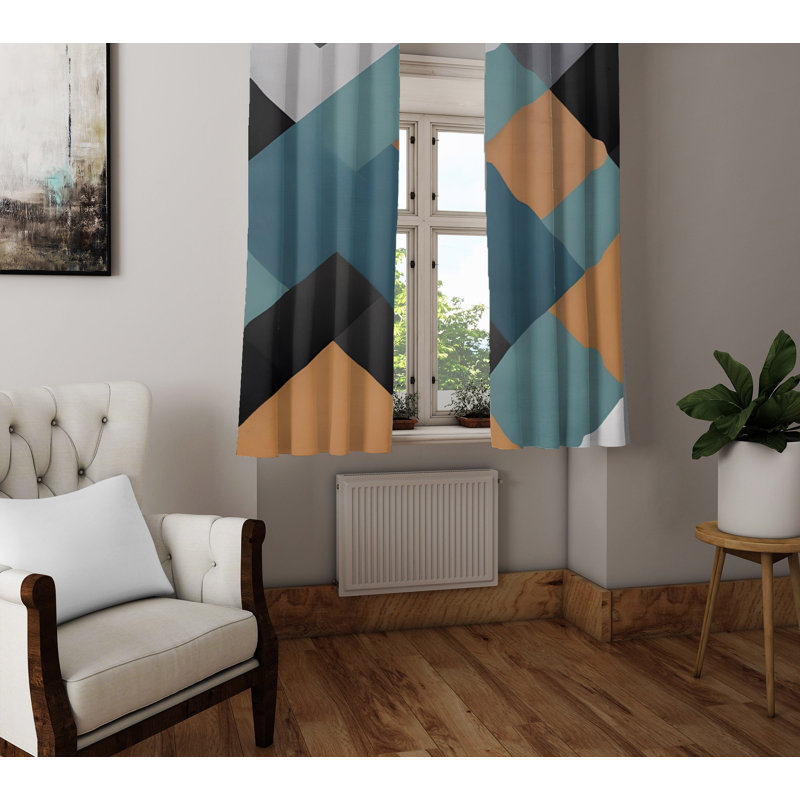 Paire de rideaux semi-transparents en polyester Balie, L 20 po x L 52 po