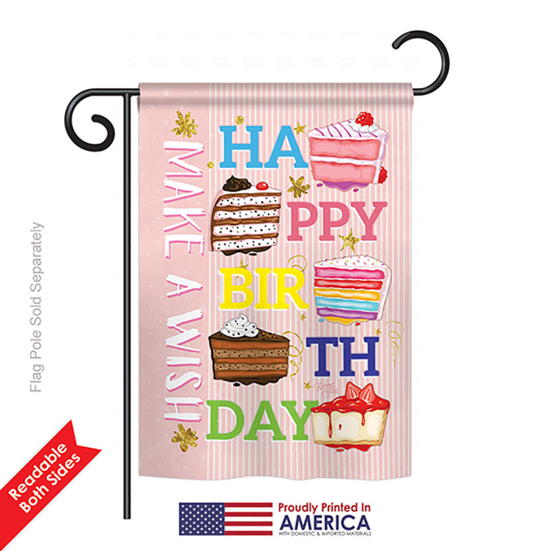 Drapeau de jardin en polyester 1,5 pi x 1,1 pi Avo Make A Wish