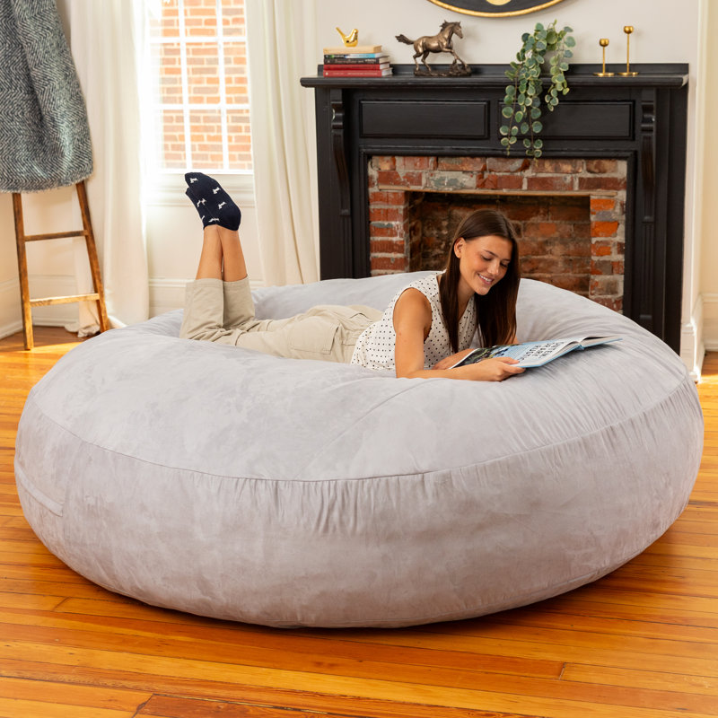 Jaxx 6 Foot Cocoon - 2-in-1 Convertible Bean Bag Bed & Large Bean Bag Chair for Adults , Microsuede Platinum