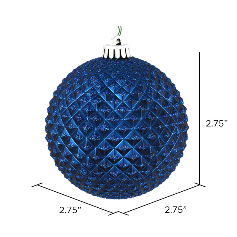Ornement boule Durian Glitter, Bleu minuit