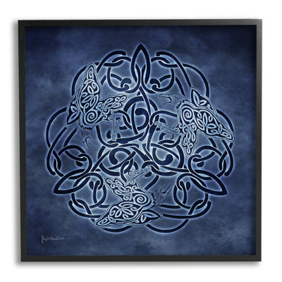 " Blue Celtic Raven Pattern "