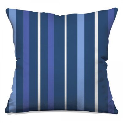 Blue Vertical Stripes Double Sided Throw Pillows
