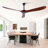 72-Inch Solid Wood Outdoor Ceiling Fan, Three-Blade, Lightless, Walnut Finish, Suitable For Patios, Living Rooms, Bedrooms, And Porches, Includes Remote Control