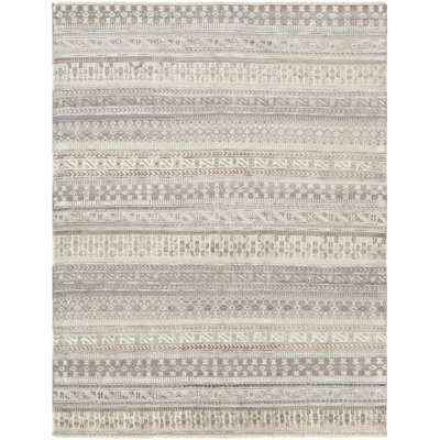 Tapis chameau / ivoire / gris clair noué à la main Indrakumar Southwestern