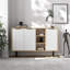 Console moderne, chêne saphir et blanc, 47,2 po x 29,5 po x 11,6 po | 100% panneau de particules enduit de mélamine, épaisseur: 0,7 pouce | Design scandinave élégant, parfait pour le vestibule, le salon et le bureau
