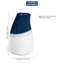 5.9" Handmade Blue & White Glazed Ceramic Vase - Modern Asymmetrical Home Table Centerpiece (18oz/500ml)